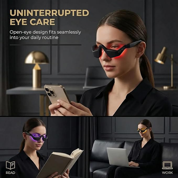 Red Light Eyes Beauty Device – 7-in-1 Facial Massager Tool with red Light & Vibration for Wrinkles & Anti-Aging, Ideal for Daily Skincare Routines