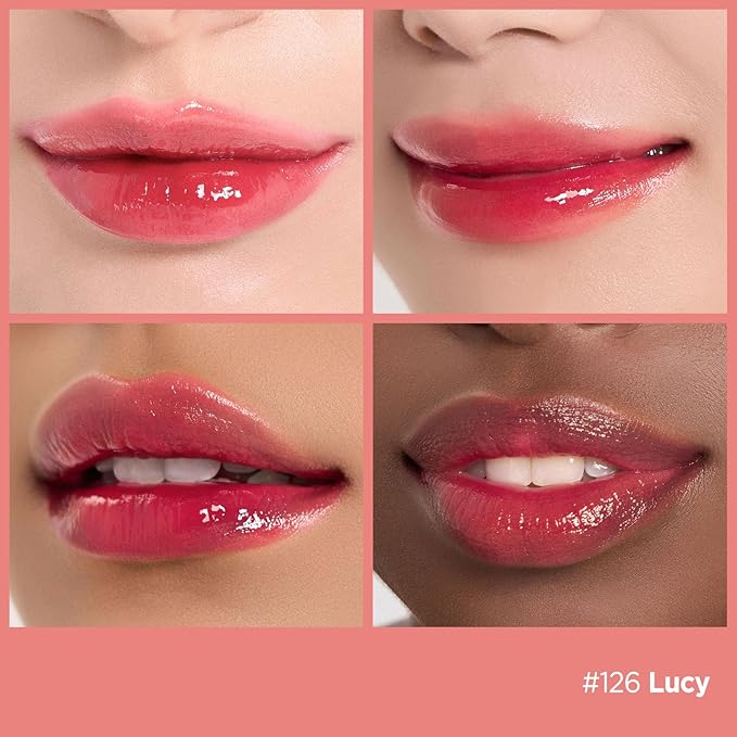 Laka Fruity Glam Tint, 4.5g/0.15oz, Glowing Lip Stain with Wide Color Spectrum, Hydrating & Lightweight Texture, Buildable Color, Non-Sticky, Vegan, K-Beauty (#126 Lucy)