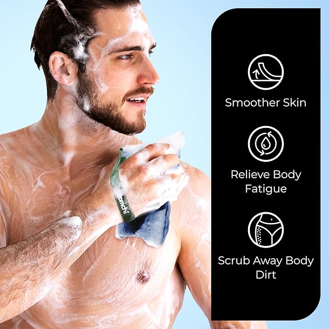 ZOMCHI 2 Pieces Soap Bags for Soap Bars with Different Roughness, Exfoliating Soap Saver Bags, Soap Pouch for Body Wash (Blue)