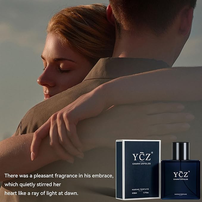 Ycz Charm Unfolds Marine Perfume for Men, 1.7 oz. Long Lasting Eau De Parfum Cologne For Men, Oriental Woody Fragrance - Ideal Special Occasions, Making it the Ideal gentlemen’s Gift