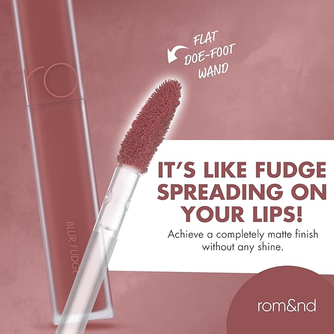rom&nd BLUR FUDGE TINT 01 POMELOCO | K-Beauty Velvety Matte Lip Stain | Smooth, Non-Drying, Buildable Coral Flush | Effortless Blurred Effect for Warm Tones