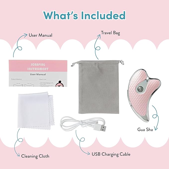 Éclat Gua Sha Facial Massager for Lymphatic Drainage, Face, Neck & Body Scraping Tool, Heated Electric Portable Face Lift Beauty Device, Jawline Shaper, Double Chin Reducer for Firming & Contouring