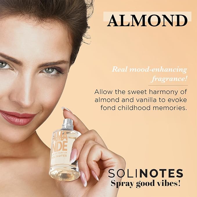 Solinotes Almond Perfume for Women & Men, 1.7 Fl Oz/ 50 ML Eau De Parfum, Delicate Floral and Soothing Scent with Premium Ingredients - Clean Perfume, Cruelty Free, Vegan, Made in France