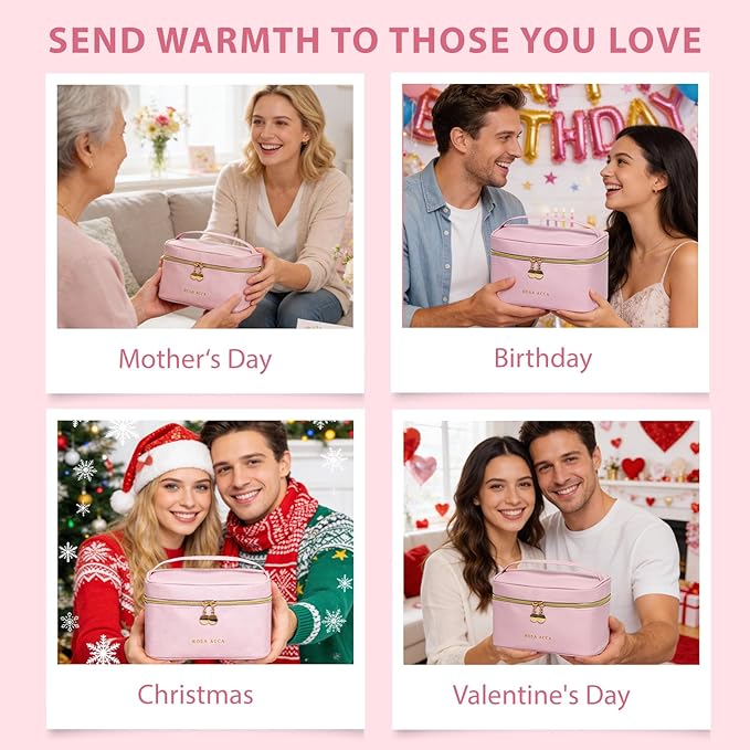 25 Pcs Valentines Day Gifts for Women, Luxury Rose Bath & Body Gift Set, Hydrating Skin Care Kit, Self Care Gifts, Cosmetic Bag, Necklace, Christmas, Birthday, Mothers Day, Anniversary