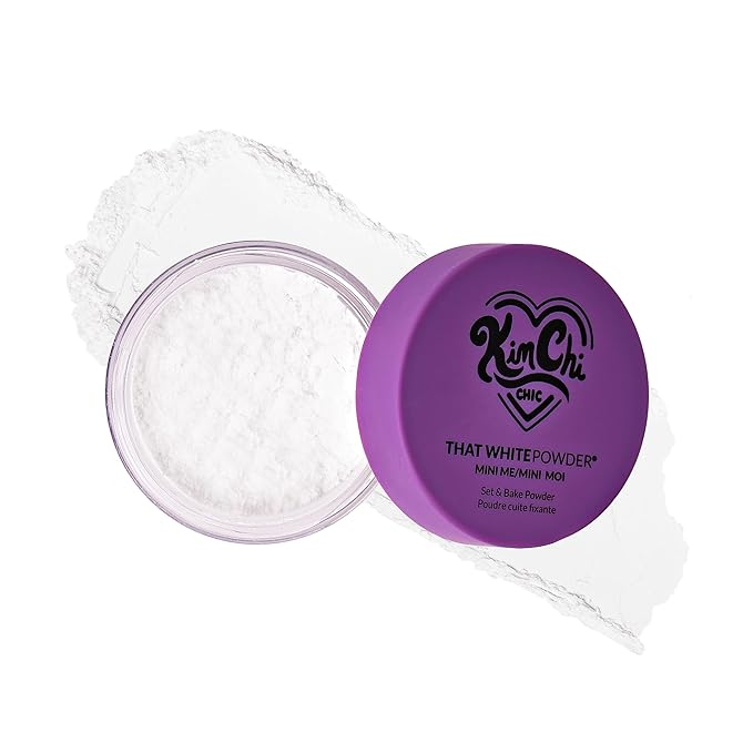 KimChiChic Beauty Mini Me That White Powder Set and Bake Mattifying Setting Powder for Makeup, Soft Natural Face Makeup Helps Minimize the Appearance of Fine Lines, 0.17 oz, White