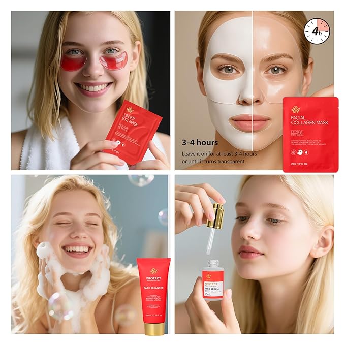 33 pcs Valentines Day Gifts for Women, Red Rose Spa Bath & Body Gift Set, Face Sheet Mask Skin Care, Hydrogel Mask, Lip Gloss, Cosmetic Bag, Serum, Necklace, Cleanser, Gua Sha, Mother Day, Birthday