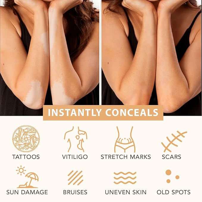 Leg Makeup Waterproof No Transfer, Tattoo Cover Up Makeup Waterproof, Leg Vein Cover up makeup for Varicose Veins, Long Last Body Foundation