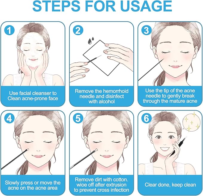 Blackhead Remover Tools Pimple Popper Tool Kit, Comedones Extractor Acne Removal Kit for Blemish, Black Head Remover for face Risk Free Treatment for Whitehead Popping