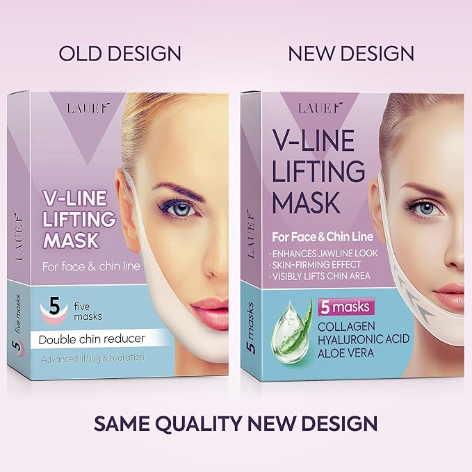 V Shaped Contouring Face Mask Line Shaping Lifting Belt Neck Reduction Jawline Lift Tape Enhancer Face Patch Firming Tightening Skin Chin Up Sculpting Collagen Mask Hyaluronic Acid Aloe Vera 10pcs