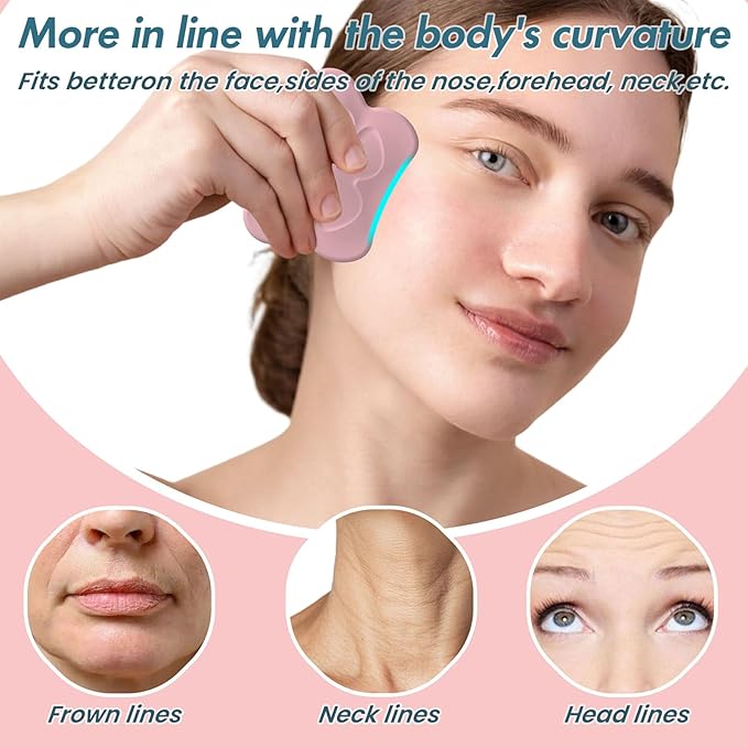 Silicone Gua Sha Tool for Face & Body – Massage & Lift, Acupressure Points Relief, Muscle Relaxation, Dampness Removal – Reusable & Easy Clean for Neck, Nose, Forehead