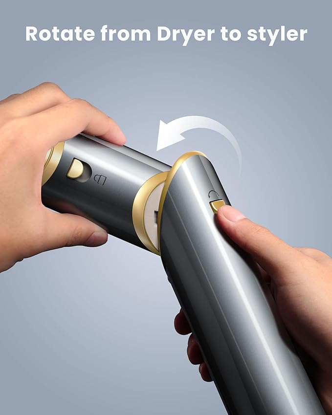 Easywave Air Wrap Hair Styler: Flexible 5 in 1 Styling & Drying System, Professional Hot Air Brush Set for Fast Drying, Curling, Volumizing, Smoothing & Styling, Oval Brush, Concentrator