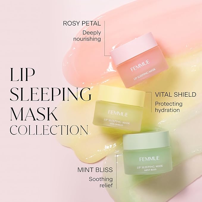 FEMMUE Lip Sleeping Mask (Rosy Petal) | Hydrating Balm to Soften Dry, Chapped Lips | Overnight Moisturizing Treatment With Vitamin E | Korean Beauty Skincare