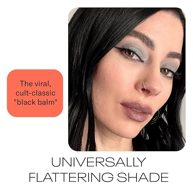 MOB Beauty Hydrating Shine Lip Balm M138 Sheer Black – Tinted Lip Balm Stick with Jojoba & Sunflower Oils, Clean Vegan Organic Lip Care for Nourished, Glossy Lips