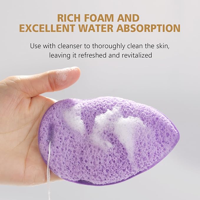 Facial Sponge, Raffaello Face Sponges for Cleansing and Exfoliating, Reusable Daily Cleansing Face Scrubber, Deep Cleanse & Dead Skin Removal 3 Pack