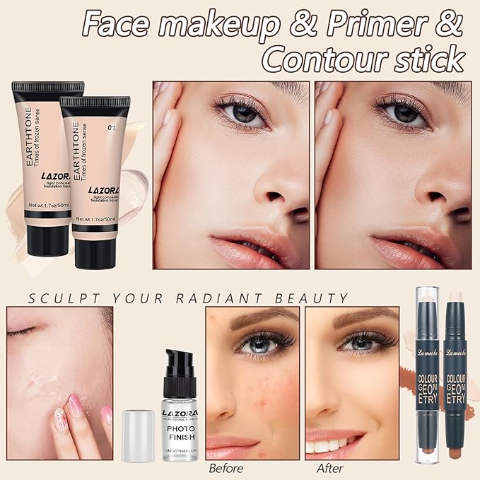 Makeup Kit for Teenagers Makeup Sets for Teens Makeup Gift Set for Girls 10-12 Makeup Kit Include 18 Color Eyeshadow Palette Foundation & Face Gift Set