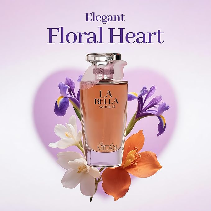 Elegant Floral Perfume for Women 100ml / 3.4 Oz Eau de Parfum - Long Lasting Iris, Earthy Patchouli, Warm Vanilla Scent for Day & Night(La Bella)