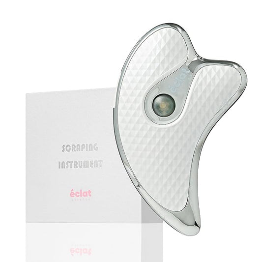 Éclat Gua Sha Facial Massager for Lymphatic Drainage, Face, Neck & Body Scraping Tool, Heated Electric Portable Face Lift Beauty Device, Jawline Shaper, Double Chin Reducer for Firming & Contouring