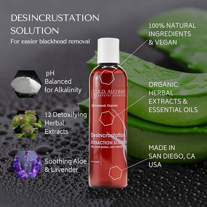 RD Alchemy - Desincrustation Solution/Scaling Fluid Blackhead Remover 6 Pack - Buy Bulk and Save - Professional Skincare for extractions & deep Cleansing. for Home and Professional spas.