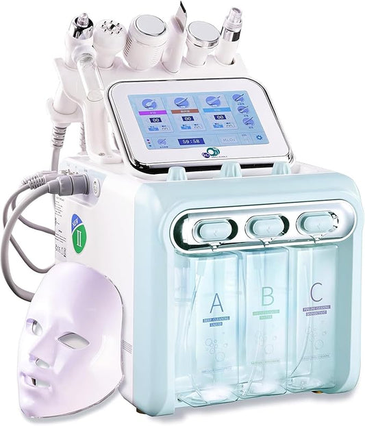 7 in 1 Facial Care Machine - Multifunctional Face Device with Vacuum Jet, Hydration Exfoliation for Home and Beauty Salon Use [Dedicated Site for Technical Support, Tutorials and Warranty]