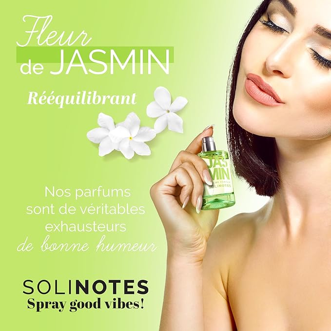 Solinotes Jasmine Flower Perfume for Women & Men, 1.7 Fl Oz/ 50 ML Eau De Parfum, Delicate Floral and Soothing Scent with Premium Ingredients - Clean Perfume, Cruelty Free, Vegan, Made in France