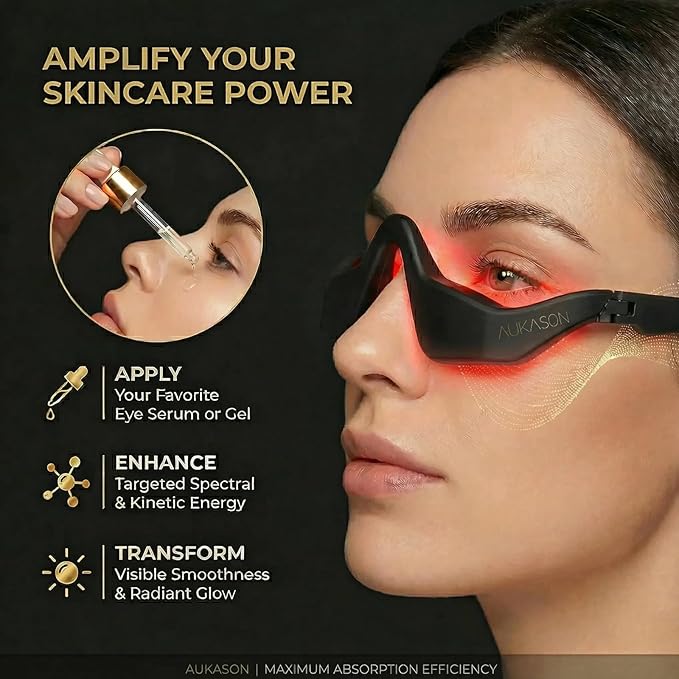 Red Light Eyes Beauty Device – 7-in-1 Facial Massager Tool with red Light & Vibration for Wrinkles & Anti-Aging, Ideal for Daily Skincare Routines