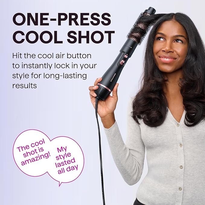 Wavytalk Hair Dryer Brush Set, Air Sculpt 4-in-1 Hot Air Brush Set | Blowout Brush Styler for Salon Blowouts, Volumizing, and Straightening, Sleek Frizz-Free for Every Hair Type, Black