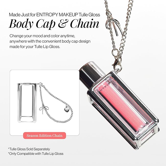 ENTROPY MAKEUP Tulle Lip Gloss, Lightweight 3D Pearl Shimmer, Ultra-Gloss High Shine, Non-Sticky Moisturizing Lip Gloss with Peptide Complex, Silk