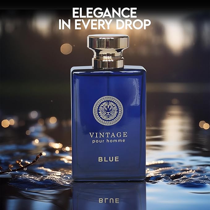 2PCS Valentine Milano/Vintage Blue Eau De Toilette for Men-Fresh,Romantic Scent Perfume for Men 3.4 Fl Oz Each Mens Cologne For All Skin Daily Used
