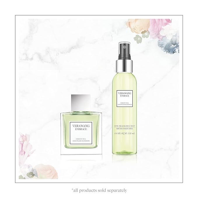 Vera Wang Embrace Green Tea and Pear Blossom Body Mist 8.1 fl oz (Pack of 1), Notes of Earthiness, Peony, and Sandalwood, Women's Fragrance, Long Lasting, Everyday Fragrance
