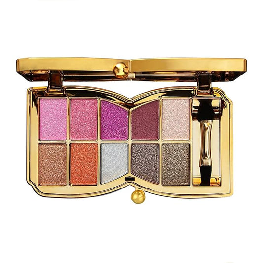 Glitter Eyeshadow Palette, 10 Colors Sparkle Shimmer & Matte Eye Shadow Highly Pigmented Waterproof Long Lasting Makeup Set (Color 7)