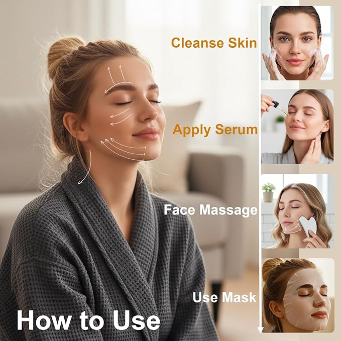 Stainless Steel Gua Sha Tool & Lymphatic Drainage Face Brush Set, TWPER Facial Massage Kit for Jawline Sculpting Puffiness Lifting Relaxation, Contour Face Brush with Storage Case