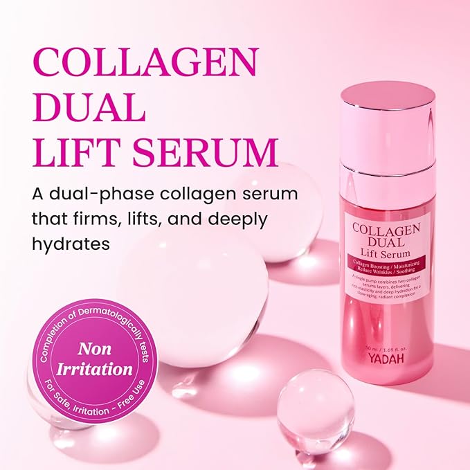 YADAH Collagen Dual Lift Serum 1.69 fl oz - Triple Collagen Firming Serum with Instant Lifting Deep Hydration.Hyaluronic acid,Spilanthol