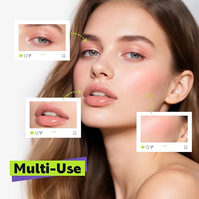 GLAM CODE Liquid Blush for Cheeks Duo - Hydrating Cream Blush for Daily - Blendable & Buildable Cheek Tint for Sensitive Skin - Lightweight, Skincare Infused Dewy Cheek Finish for All Skin Types - #02