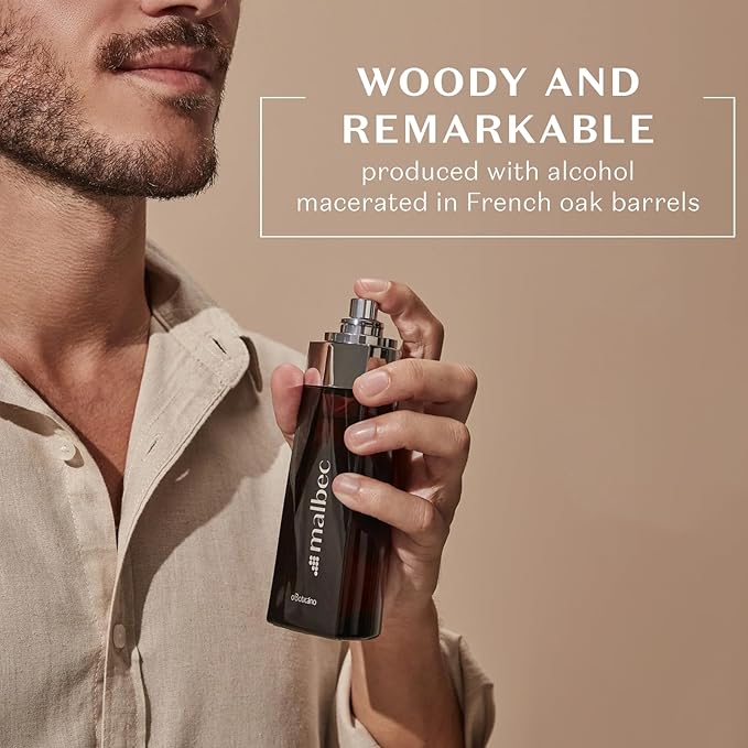 Malbec Classic Eau de Toilette By O Boticario, Cologne For Men, Long-Lasting Fragrances, French Oak Barrel-Aged Red Wine & Woody Amber Perfume Scent, 3.4 Ounce