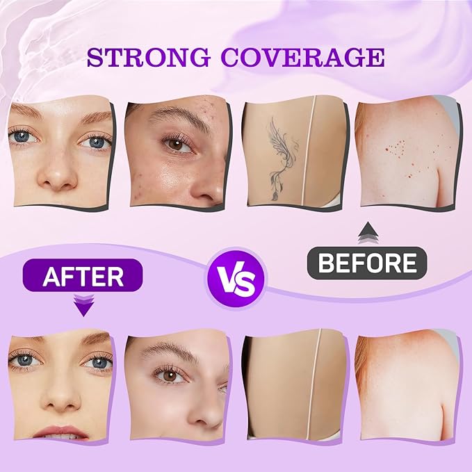 6 Colors Tattoo Cover Up Makeup with Brush – Waterproof Body and Leg Sleeve Foundation, Full Skin Coverage Bronzer & Scar Concealer Cosmetics (golden)