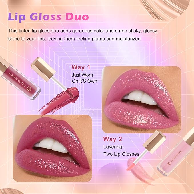 Color Nymph Girls Makeup Kit for Teen | Full Starter Cosmetics Makeup Set With Train Case | Included 32 Colors Eyeshadow, Bronzer, Contour Powder, Blush, Highlighter, Lip Gloss (Pink)