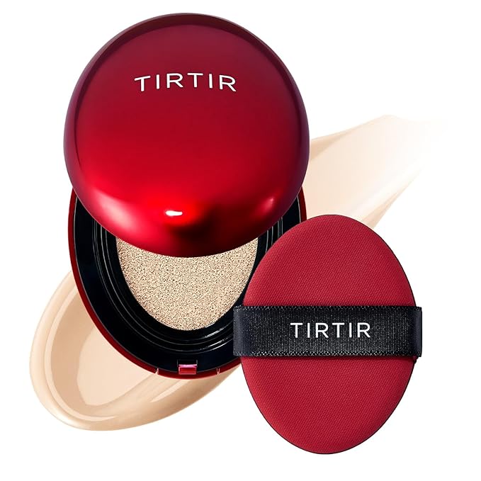 [*Mini Size*] TIRTIR Mask Fit Red Cushion Foundation | Full coverage, Weightless, Skin fit, Satin Glow Finish, Korean Makeup, beauty, Tattoo cover up, Buildable (#17N Vanilla, 0.15 Fl Oz)