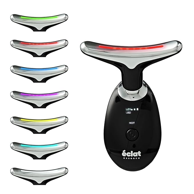 Éclat Facial Massager for Lymphatic Drainage, Face, Neck & Body Tool for Skin Care, Heated Electric Beauty Device for Wrinkles, Fine Lines, Puffy Skin, Lifting, Firming, Sculpting with 7 Light Therapy