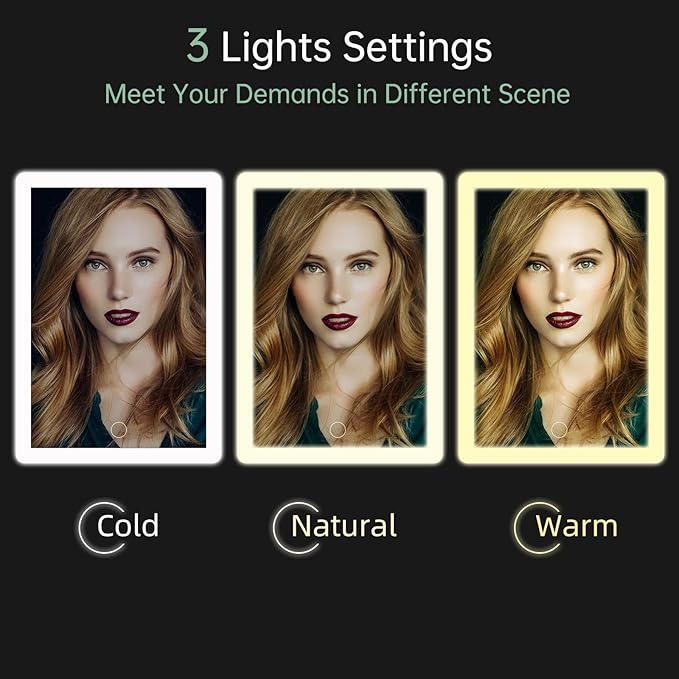 FUNTOUCH Rechargeable Portable Makeup Mirror with 72 LED Lights, Travel Lighted 1X/5X Magnification, 3 Color Lighting,Dimmable Touch Screen, Tabletop Folding Cosmetic Lights