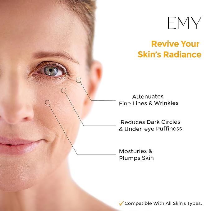 Roller Eye Serum Acid Hyaluronic Caffeine Moisturizing Plumping Massage Ball Reduces Dark Circles Bags Under Eyes Wrinkles and Fine Line Non-Greasy Suitable for Sensitive Skin