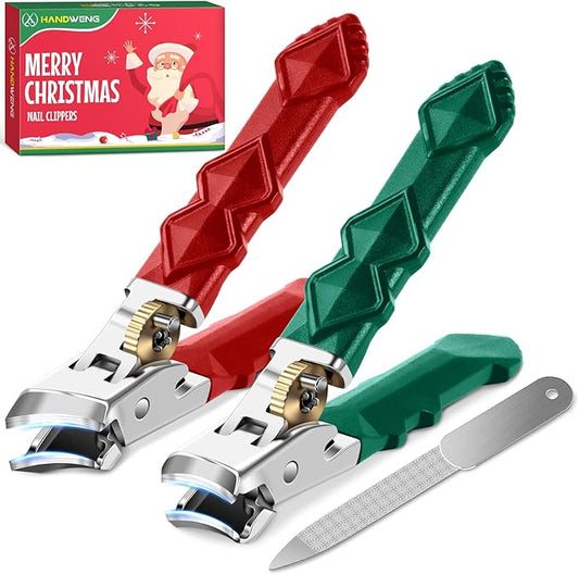 Toenail Clippers for Thick Toenails, Mens Stocking Stuffers 2025, Wide Opening Nail Clippers, Heavy Duty Ingrown Toenail Clippers Nail Cutters, Christmas Gifts for Men Women