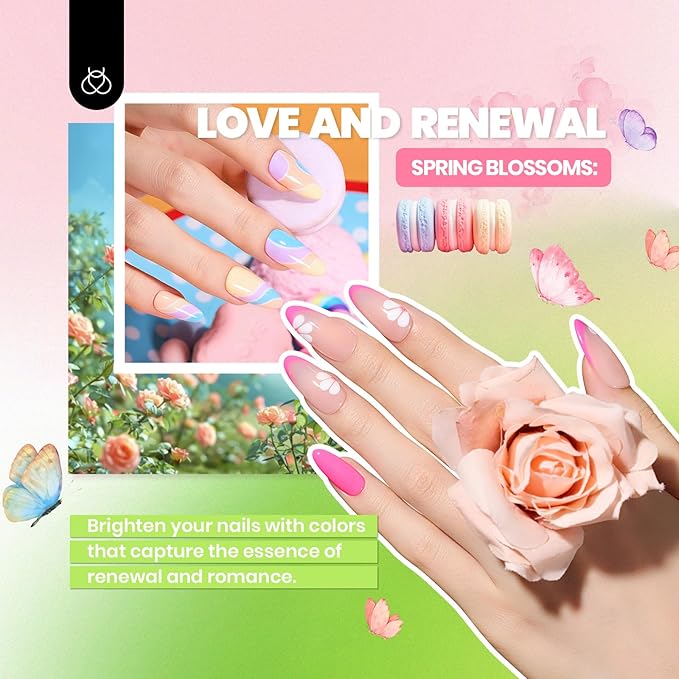 Beetles Gel Nail Polish Kit with U V Light - 68 Pcs Set 35 Colors Pink Glitter Nude Gray Gel Polish with Base Matte&Glossy Top Coat Vivid Seasons Gel Nail Set Nail Art Gift for Women & Girls