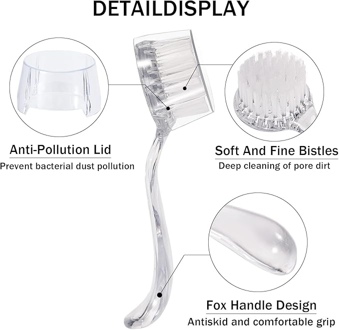 Facial Cleansing Brush, 4 PCS Clear Facial Exfoliating Brush Face Wash Scrub Exfoliator Brush for Makeup