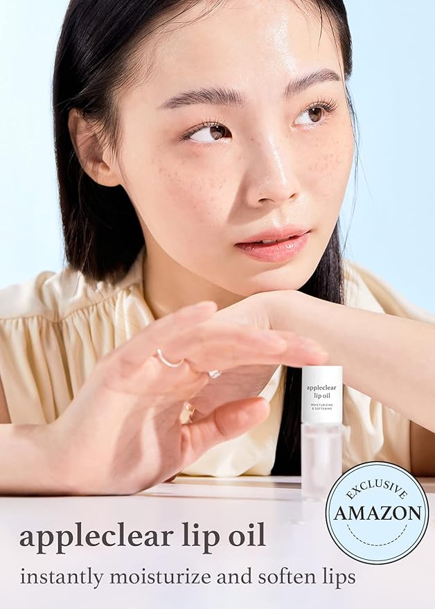 NOONI Vegan Lip Oil Bundle - Applecherry & Appleclear | Lip Stain, Long Lasting, Moisturizing, Plumping, Korean Lip Tint