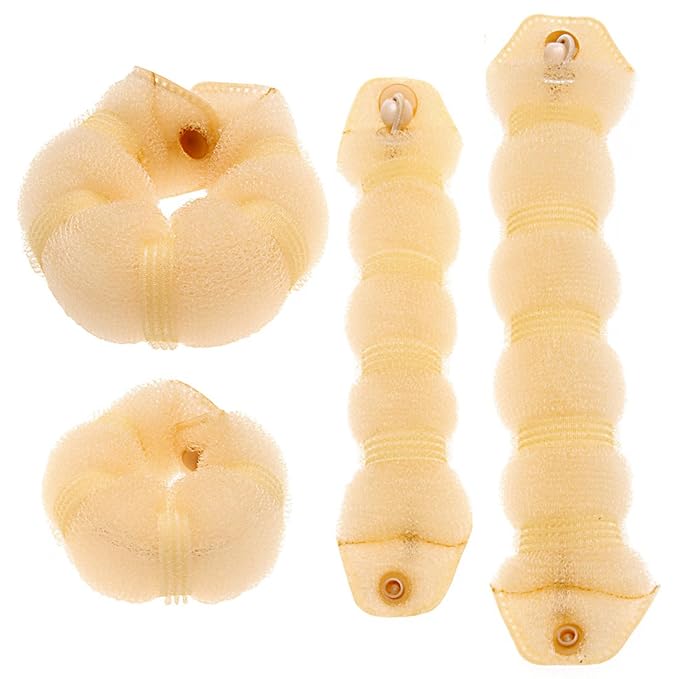 Goldrose Beauty Hair Styling Tools - 2 Pieces Magic Twist Ring Former Shaper Doughnut Chignon Maker for Small & Large Buns (Blonde)