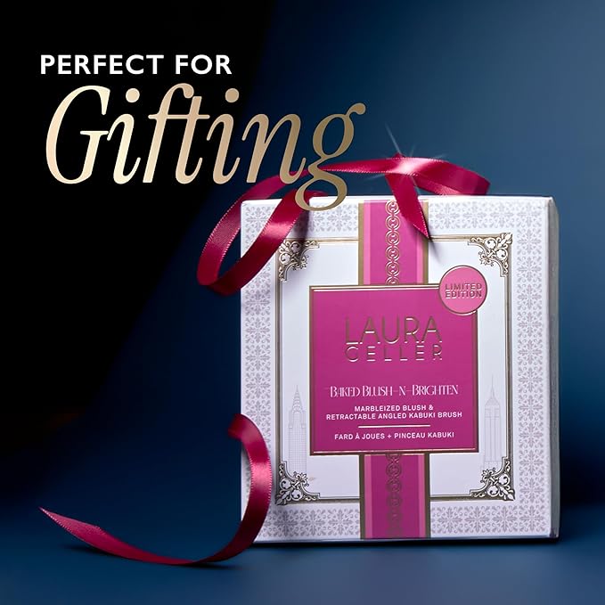 LAURA GELLER NEW YORK Limited Edition Baked Blush-n-Brighten Marbleized Blush - Skyline Sunset - Pink Color for Cheeks