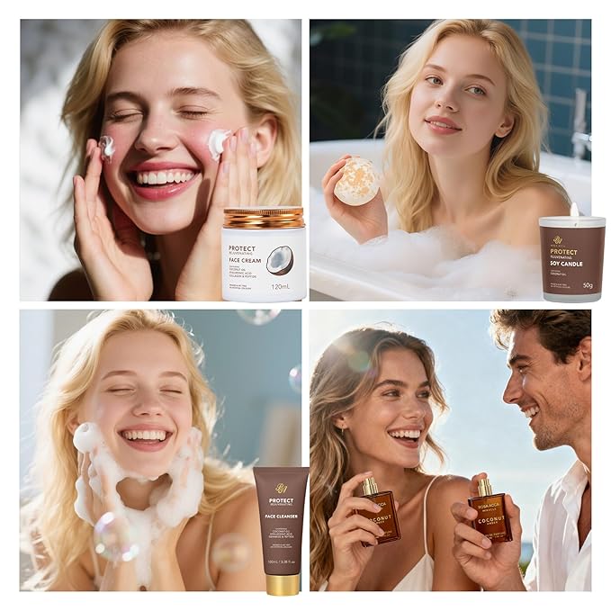 25 Pcs Valentines Day Gifts for Women, Bath & Body Gift Set, Skin Care Kit, Coconut Vanilla Spa Gift Basket, Self Care Set, Cosmetic Bag, Christmas, Birthday, Mother, Anniversary