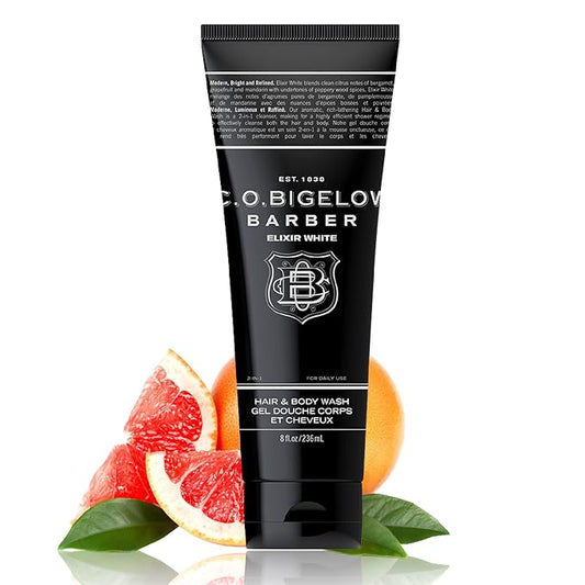 C.O. Bigelow Elixir White Hair & Body Wash for Men, Spice & Citrus Scented Men's 2 in 1 Shampoo & Body Wash, 8 Fl Oz