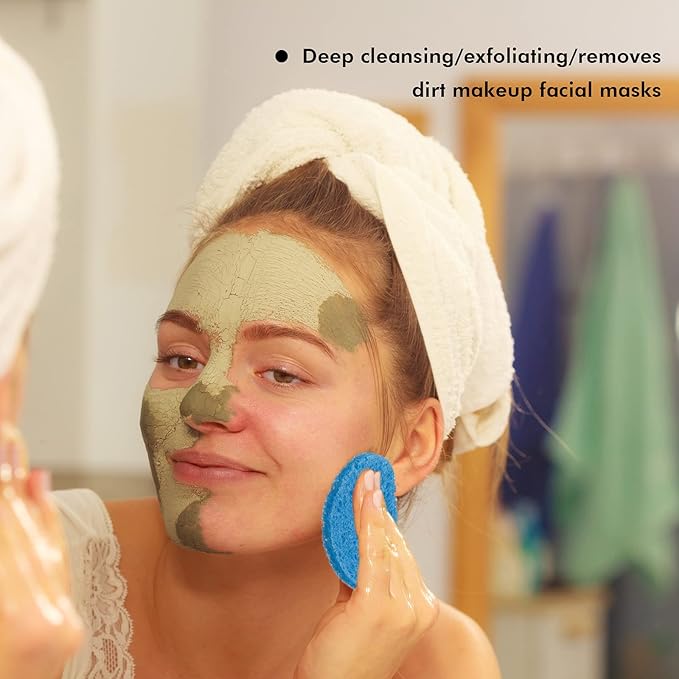 50 Pcs Compressed Facial Sponges Facial Makeup Natural Cosmetic Spa Sponges for Women Cleansing, Exfoliating Mask, Makeup Removal, Dead Skin, and Dirt, Travel Essentials(Multi-Color)