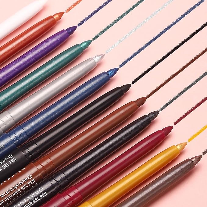 Silver Eyeliner Retractable Silver Glitter Eyeliner Pencil Water proof Long Lasting Smudge-proof Hypoallergenic #02